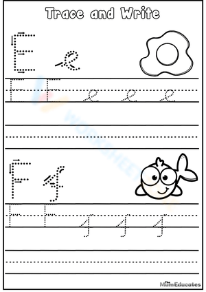Letters E and F Tracing