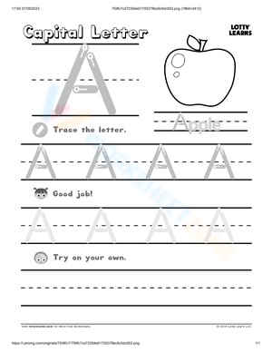 Capital Letter A Tracing Worksheet