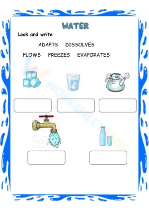 Explore Water Properties with this Worksheet