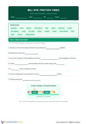 Explore Motion with Bill Nye Worksheet