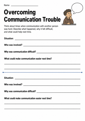 Overcoming Communication Trouble Worksheet