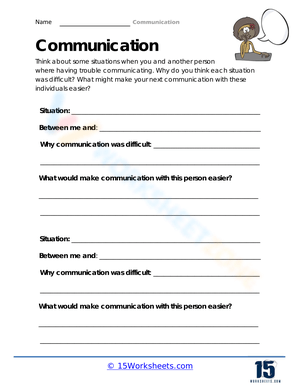 Overcoming Communication Trouble Worksheet