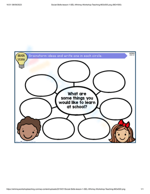 Brainstorm Social Skill Worksheet