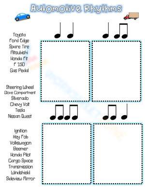 Discover Automotive Rhythms Worksheet