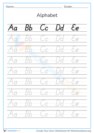 Alphabet Practice Worksheet