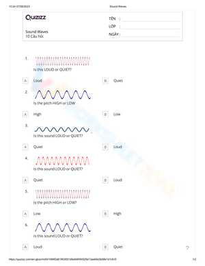 Sound Waves Worksheet for Kids
