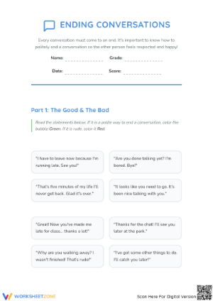 Conversation Endings Coloring Page