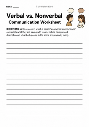 Essential Verbal vs Nonverbal Communication Worksheet