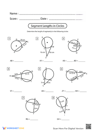 Circle Geometry: Solve for Segment Lengths