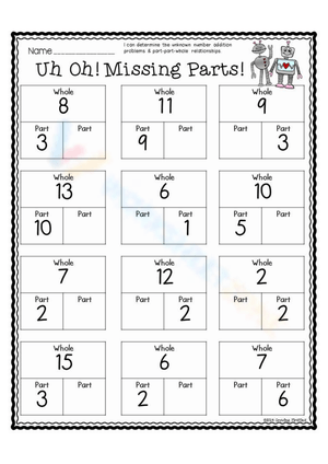 Find the Missing Parts Worksheet