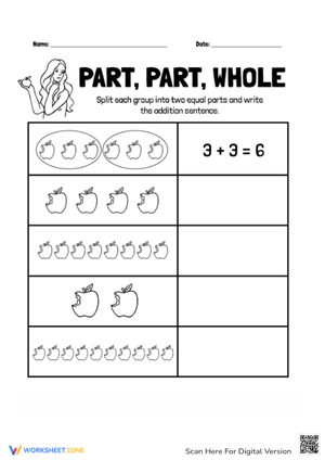 Split and Add: Fun Math Worksheet for Kids