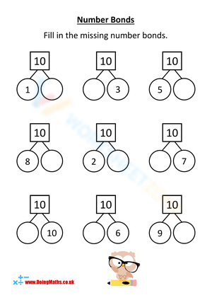 Number Bonds Worksheet