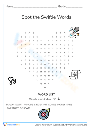 Spot the Swiftie Words