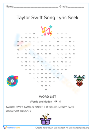 Taylor Swift Song Lyric Seek