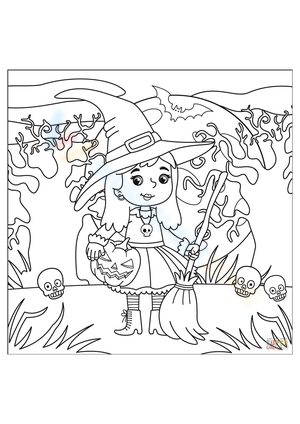 Witch Coloring Page