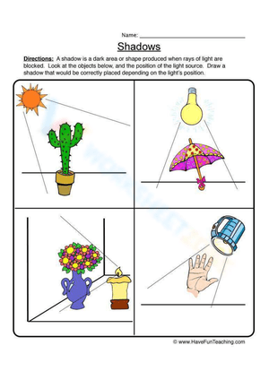 Shadows Drawing Worksheet