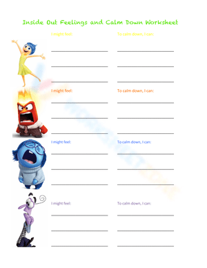 Feelings and Calming Strategies Worksheet