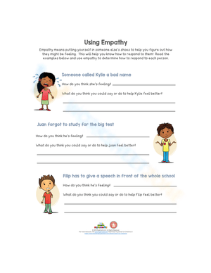 Using Empathy Worksheet: Social Skills Practice