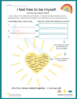 I Feel Free to Be Myself Worksheet