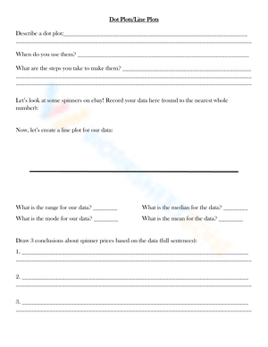 Dot Plot and Histogram Worksheet for Data Analysis