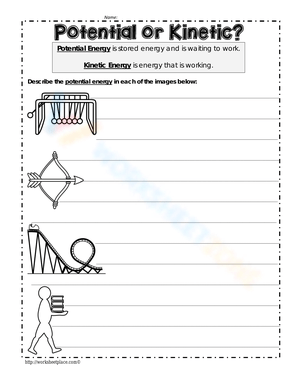 Identify Concepts: Potential or Kinetic Worksheet
