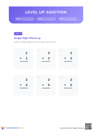 Printable Addition Practice Worksheet | Grade 2-4 Math