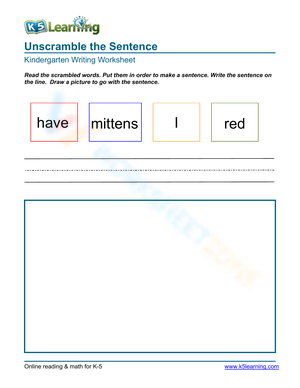 Scrambled Sentences: What Do You Have?