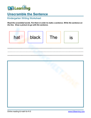 Scrambled Sentences: Hat Theme