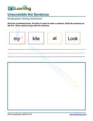 Scrambled Sentences: Kite Theme