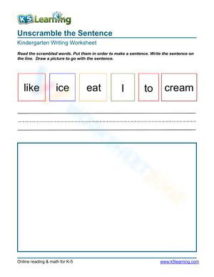 Scrambled sentences - Ice cream