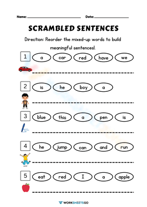 Reorder the Sentences Worksheet