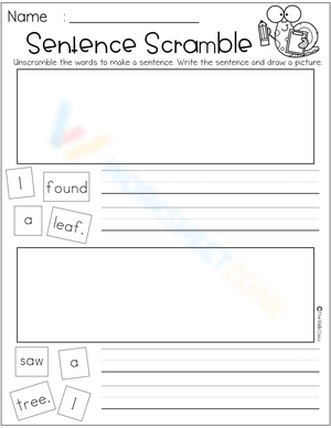 Jumble the Sentences Worksheet