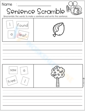 Sentence Reorganization Worksheet