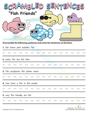 Scrambled Sentences: Fish Friends
