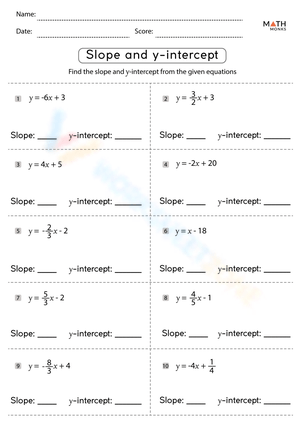 Find The Slope And Y Intercept
