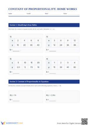 Printable Constant of Proportionality Practice | Grade 7 Math