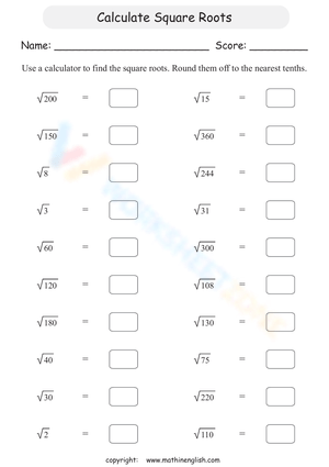 Calculate Square Roots