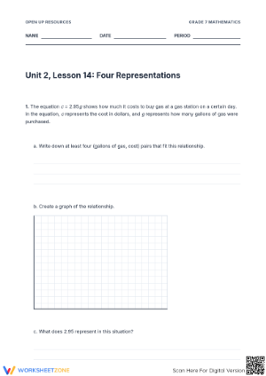 Constant of Proportionality Printable Worksheet | Grade 7