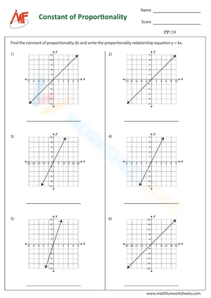 Constant of Proportionality With Answer Key 1