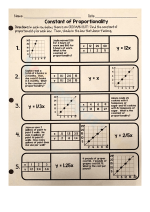 Constant of Proportionality - Odd Man Out