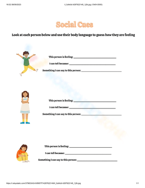 Social Cues For Kids