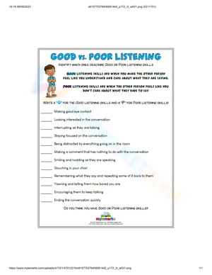 Good and Poor Listening