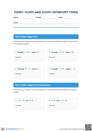 8.EE.B.6 Worksheet: Linear Equations — Grade 8 Aligned