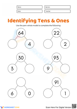 Identifying Tens and Ones – Place Value 
