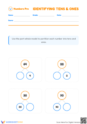 Printable Tens and Ones Place Value Worksheet | Grade 1