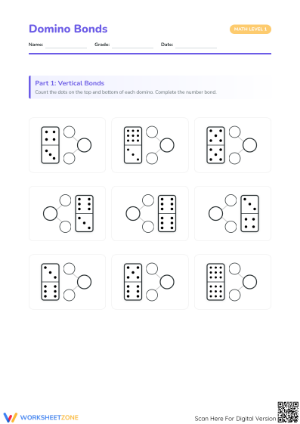 Printable Domino Bonds Worksheet | Grade 1-2 Math