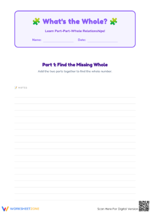 Essential Part-Part-Whole Worksheet | Grade 1 Math Ready