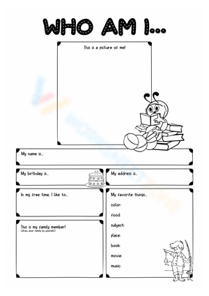Free Who am I Worksheet Collection for Students