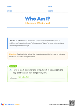 'Who Am I?' Inference Worksheet: Boost Deduction Skills