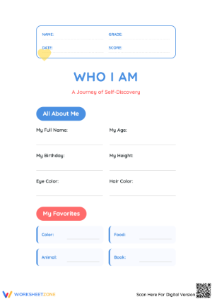 'Who I Am' Worksheet